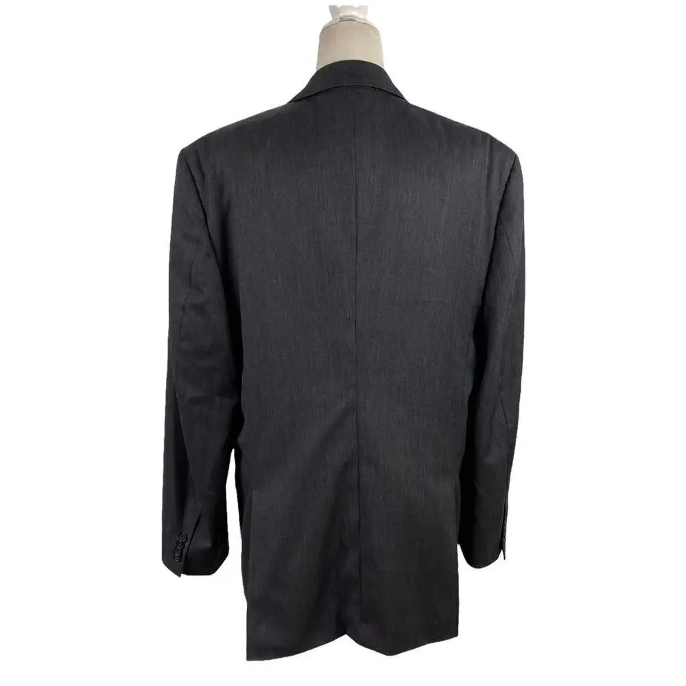 Banana Republic Men's Single Breasted Tailored Suit Jacket Dark Charcoal Sz 44R
